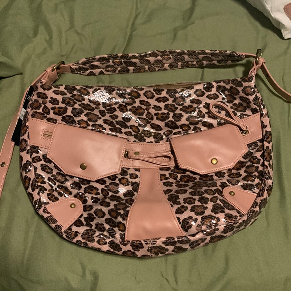 pink and brown cheetah aesthetic bag !!BRAND NEW !!